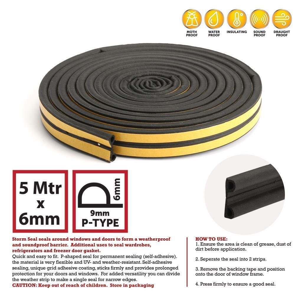P Type Foam Seal Strip Black