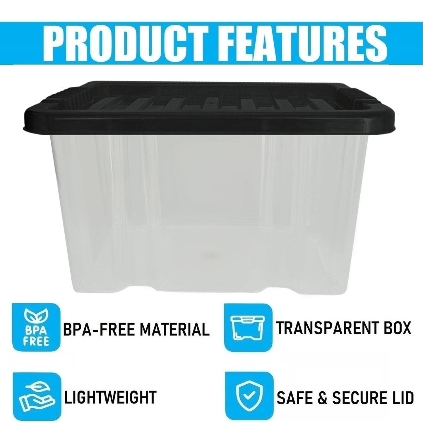 24L Storage Box & Black Lid