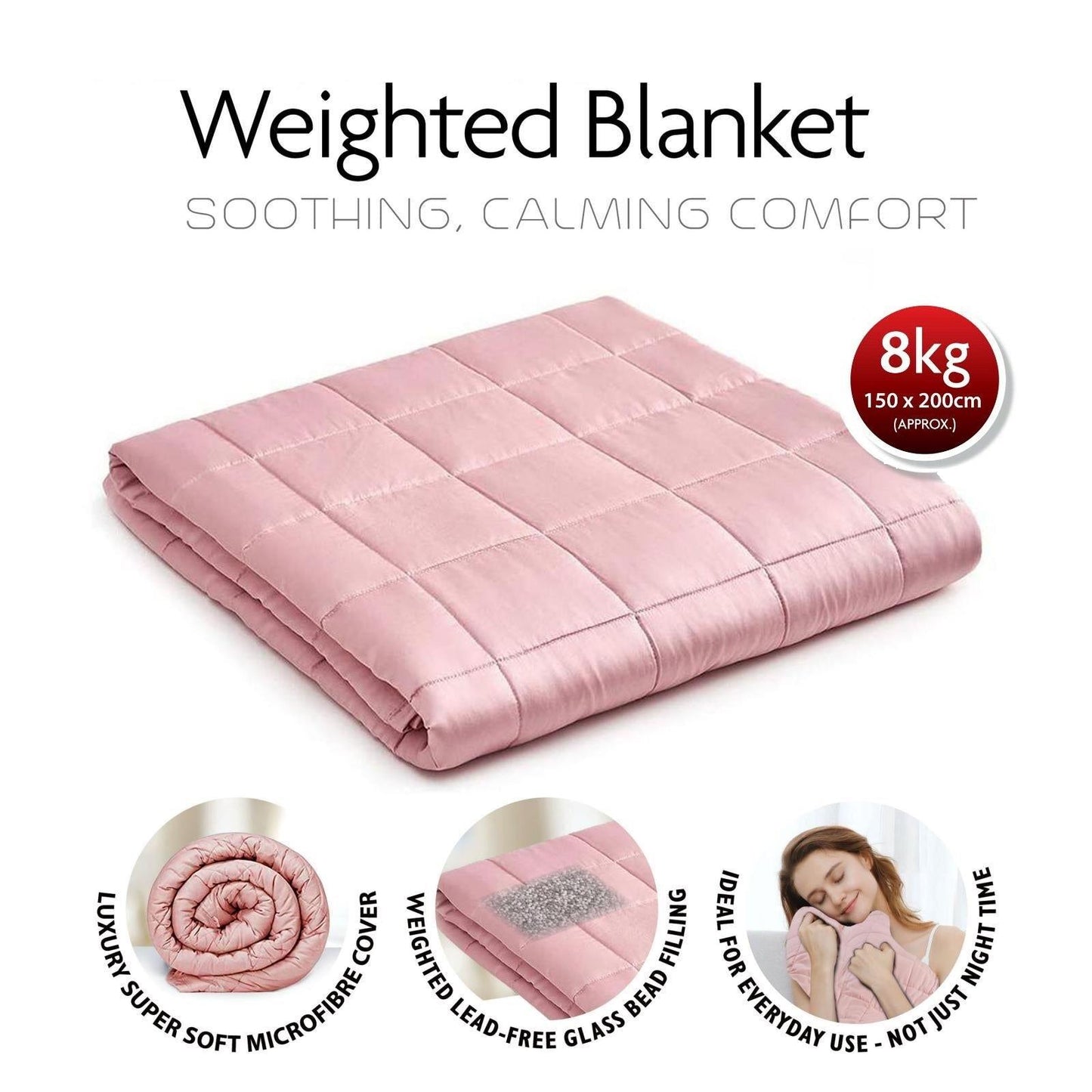 8KG Pink Weighted Blanket 150*200cm