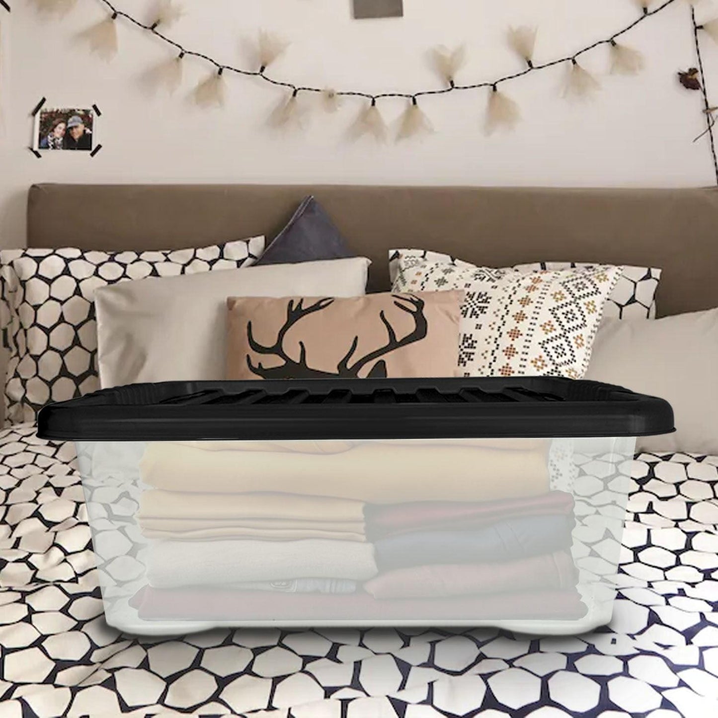 28L Under Bed Box & Black Lid