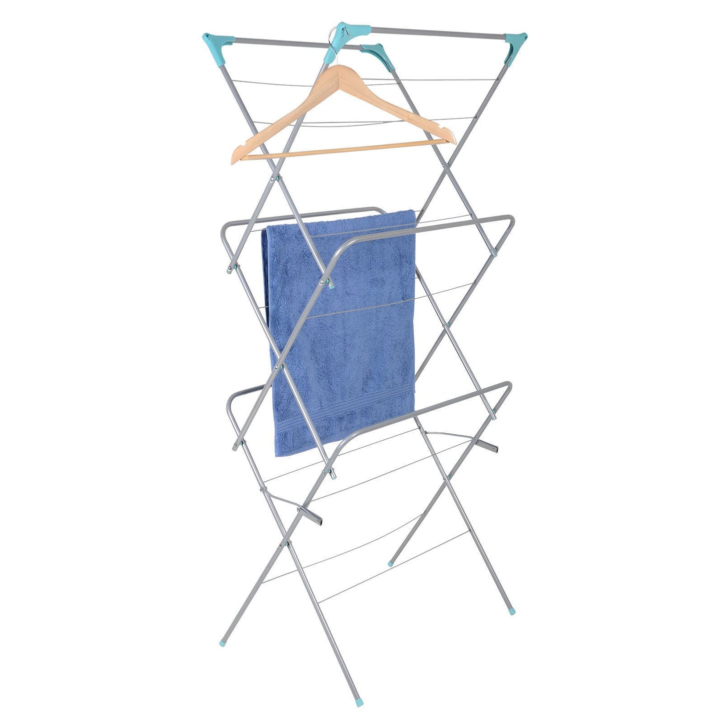 14m 3 Tier Airer Aqua/Grey