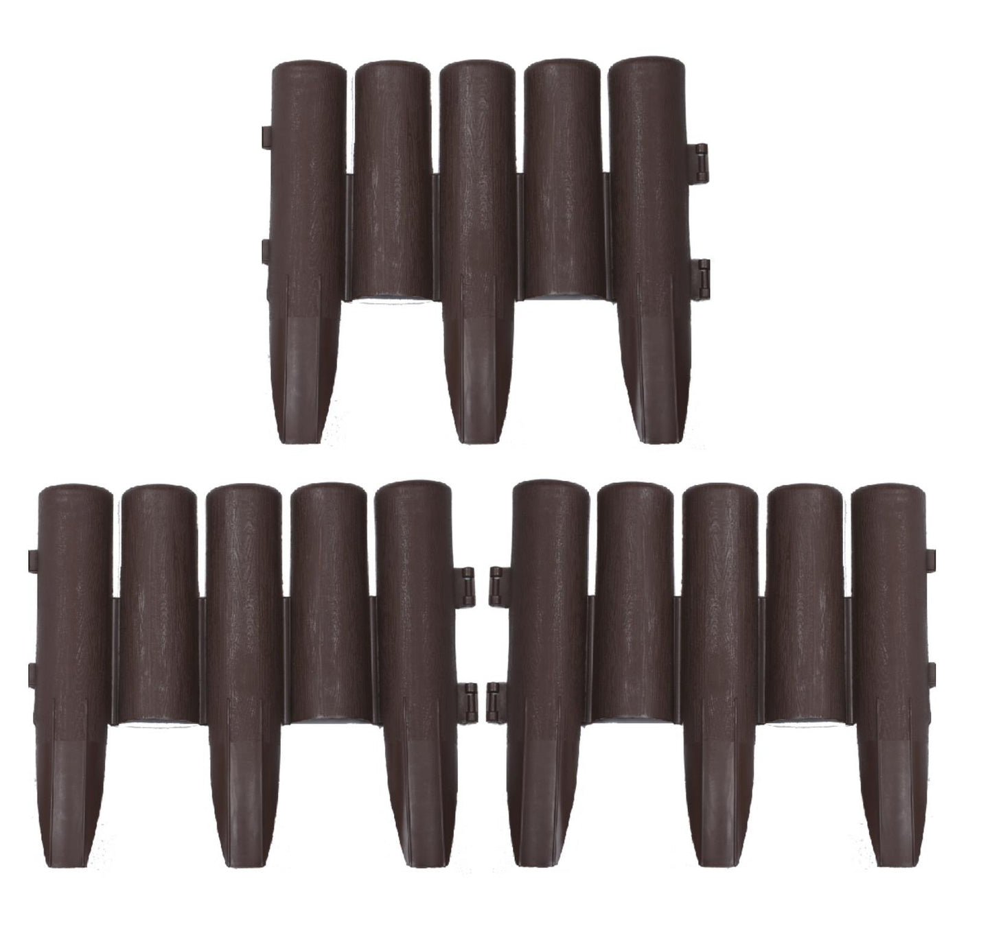 24PK Plastic Cylindrical Garden Edging (Brown)