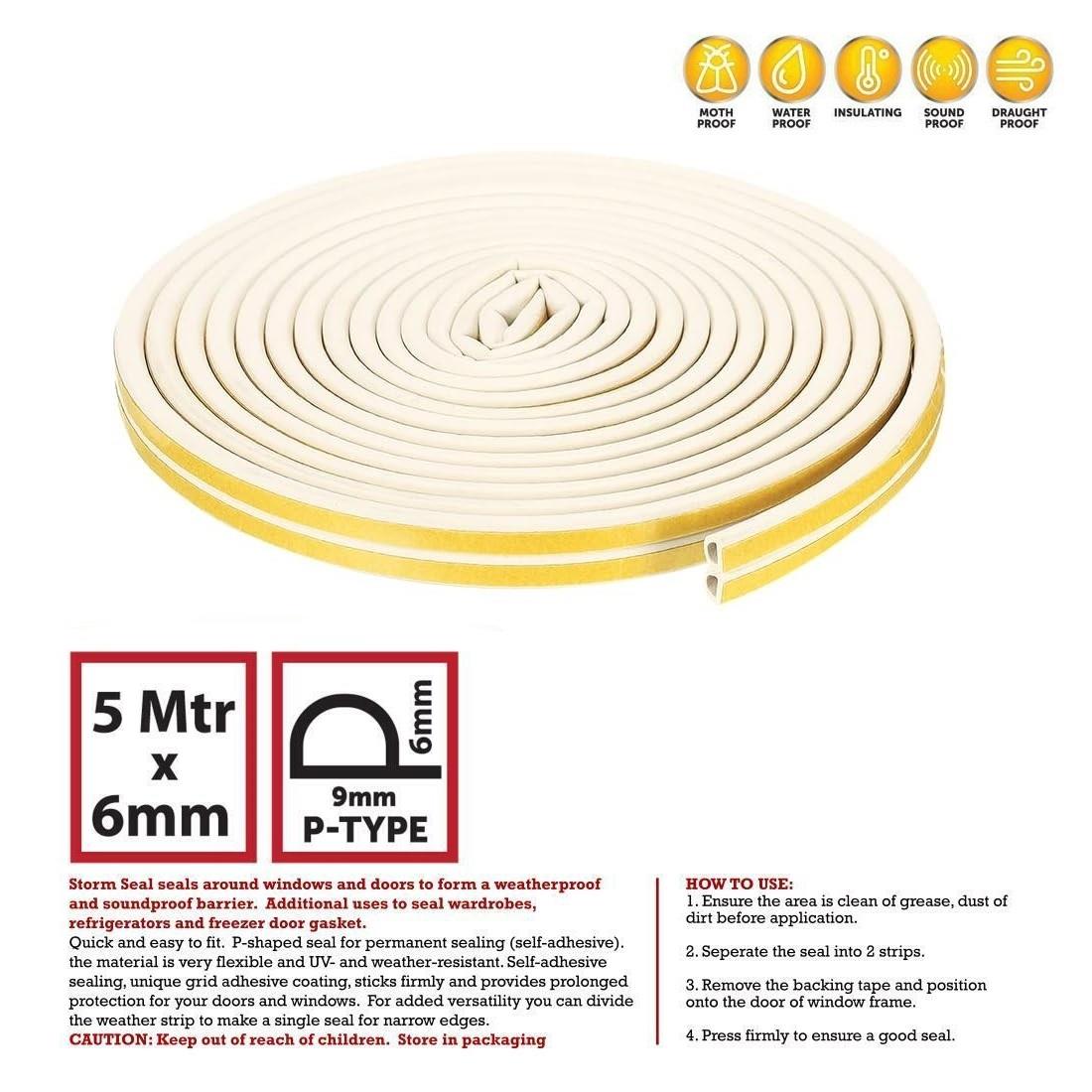 P Type Foam Seal Strip White
