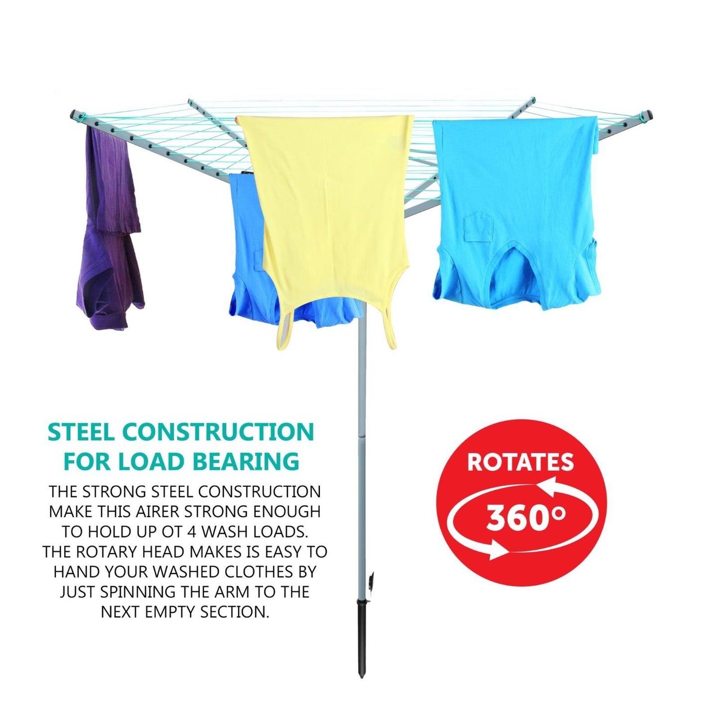 Rotary Airer 45m with 4 Arms