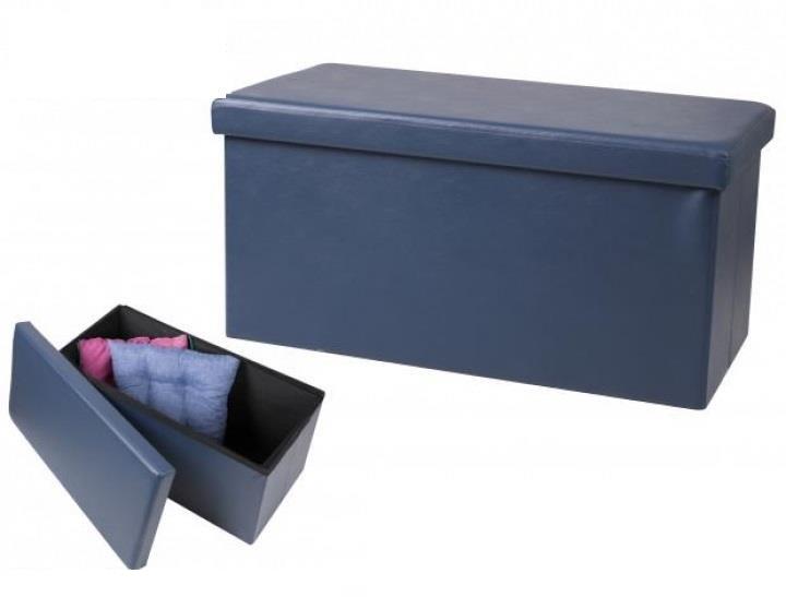 Kube - Pu Navy Blue Ottoman Bench