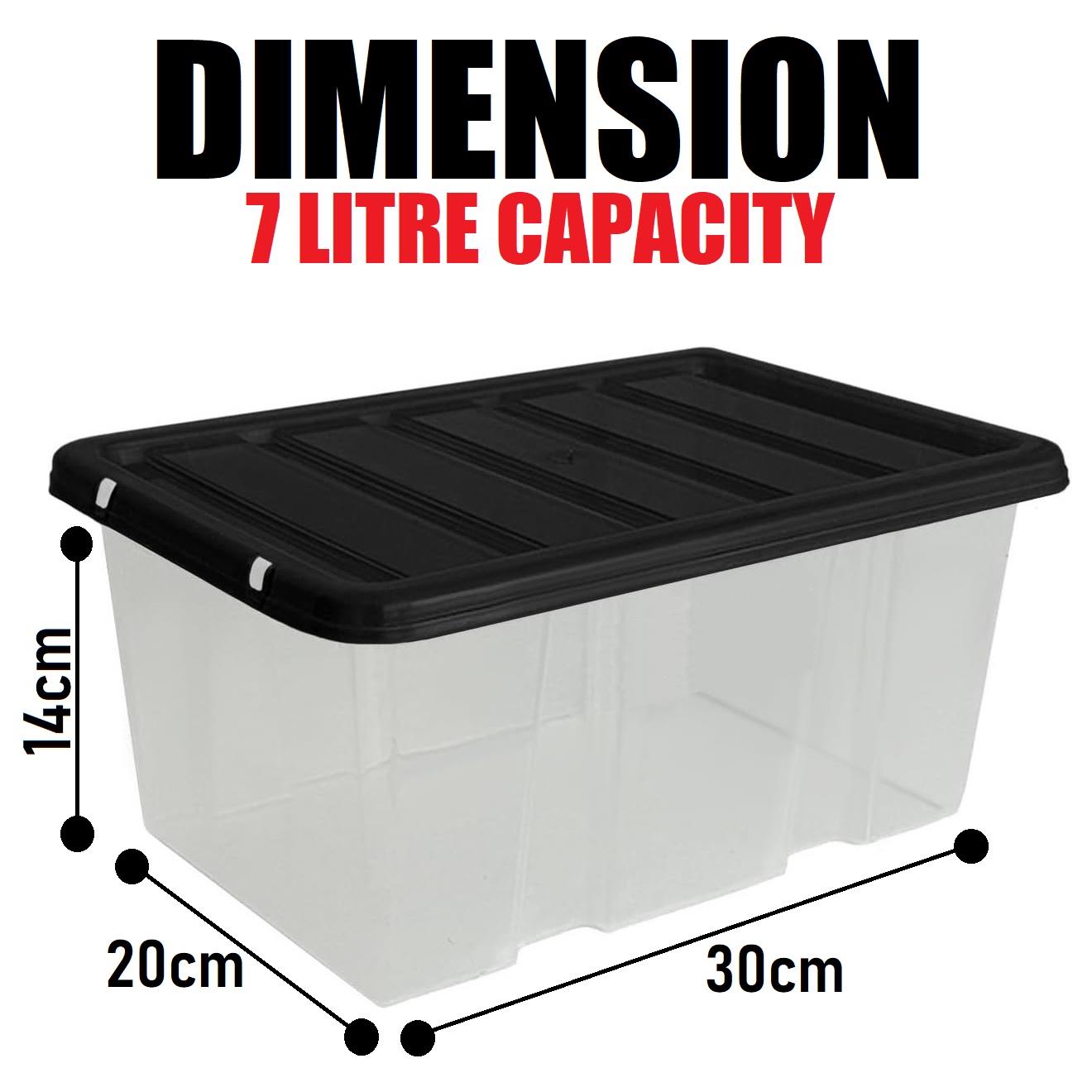 7L Storage Box & Black Lid