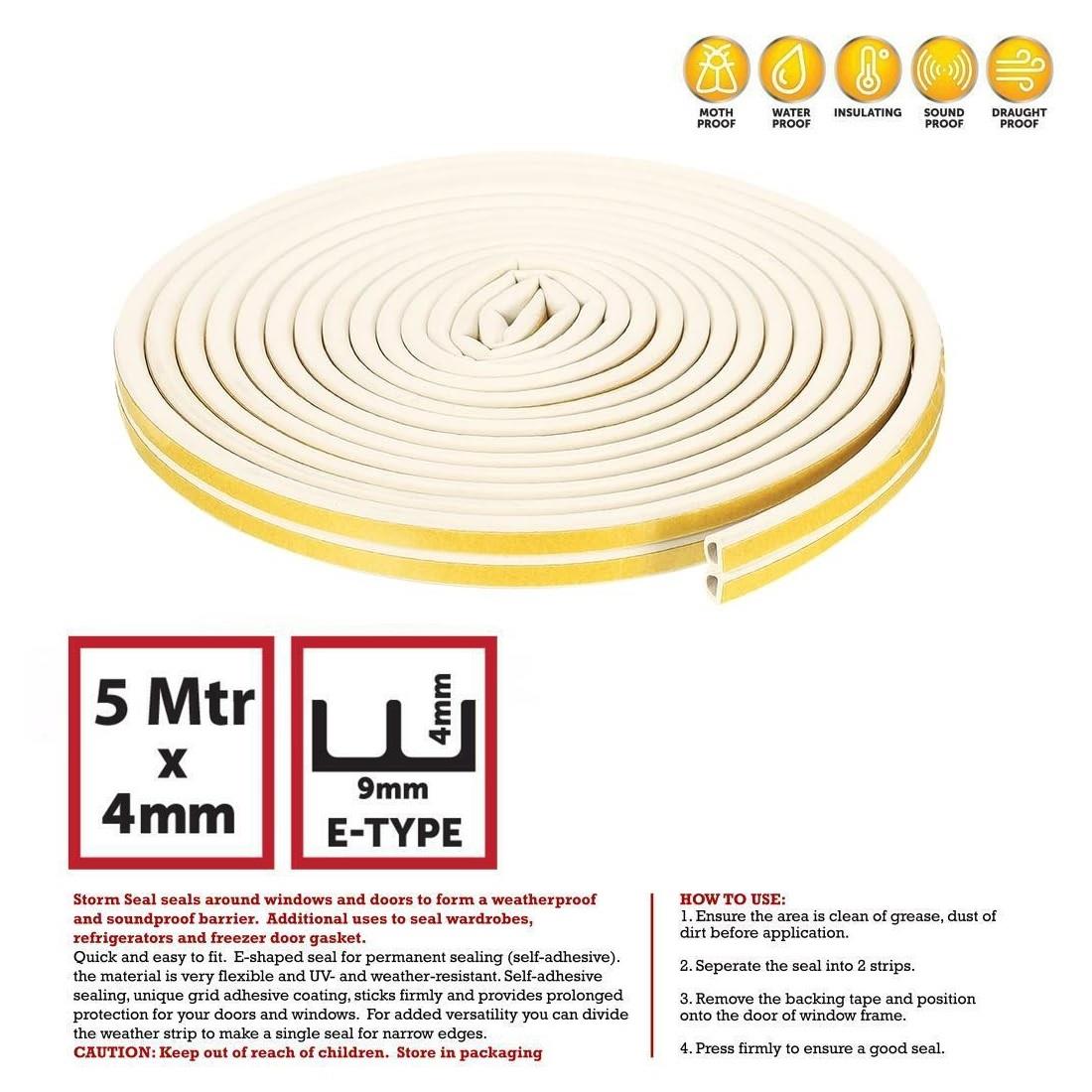 E Type Foam Seal Strip White