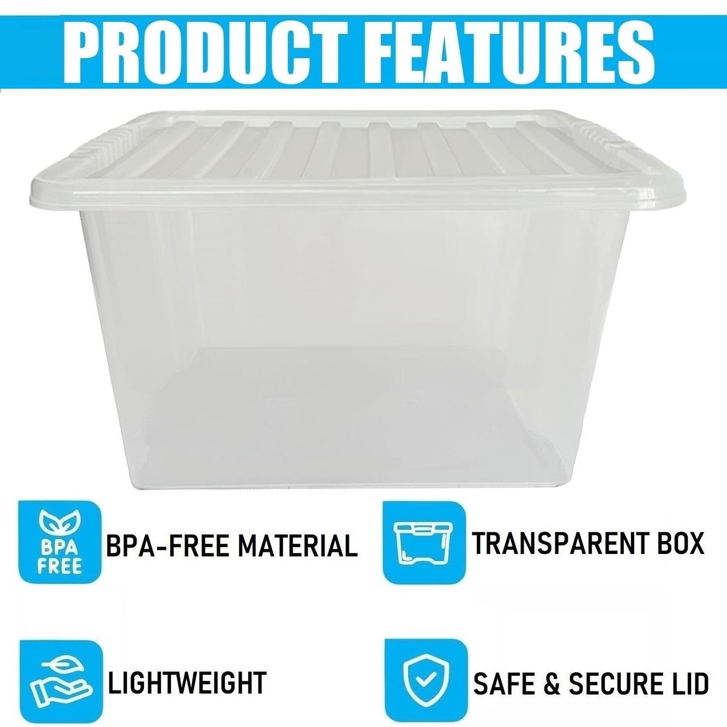 30L Storage Box & Clear Lid