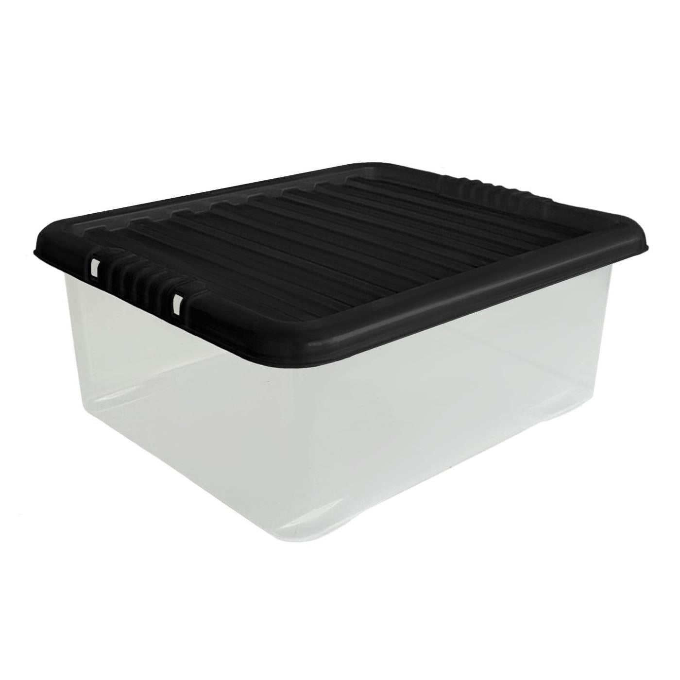 28L Under Bed Box & Black Lid