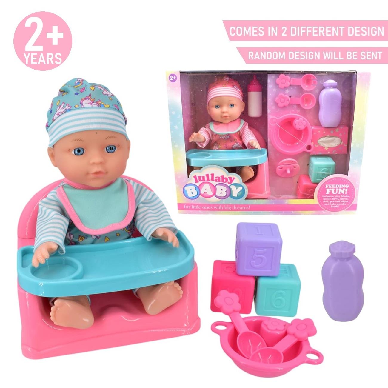 Baby Doll In Feeding Chair With Accessories