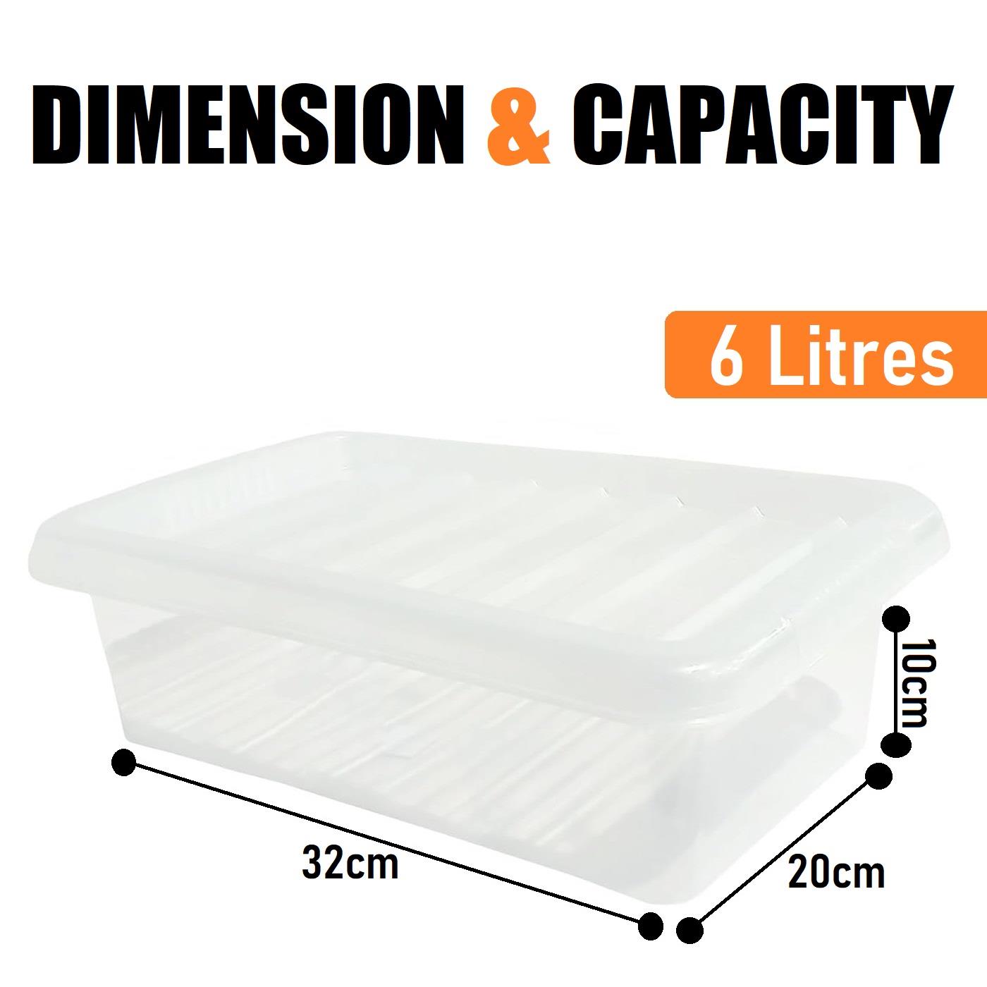 6L Storage Box & Clear Lid