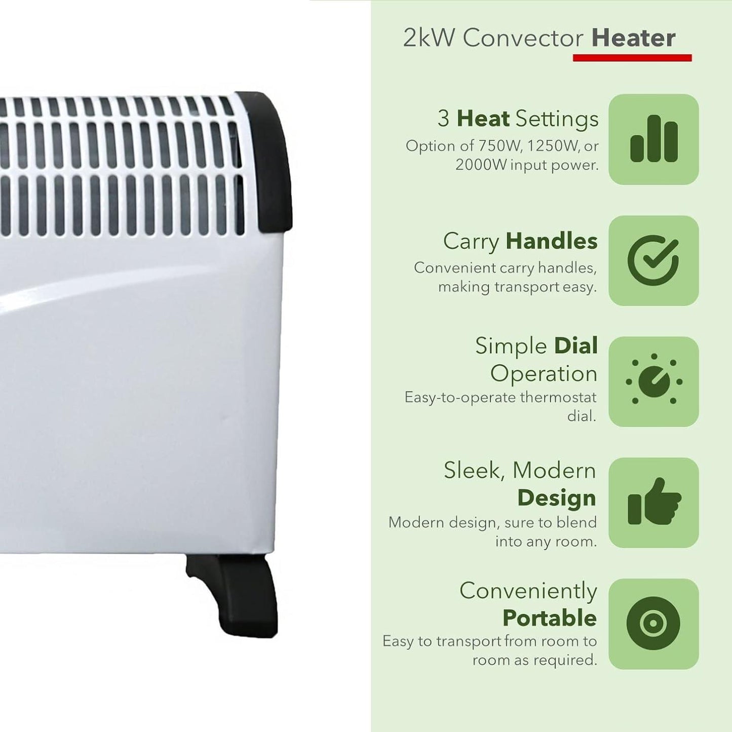 2 x 2KW Convector Heater