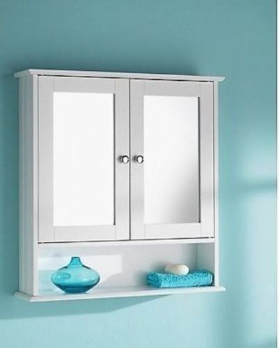 Double Door Mirror Cabinet With Shelf