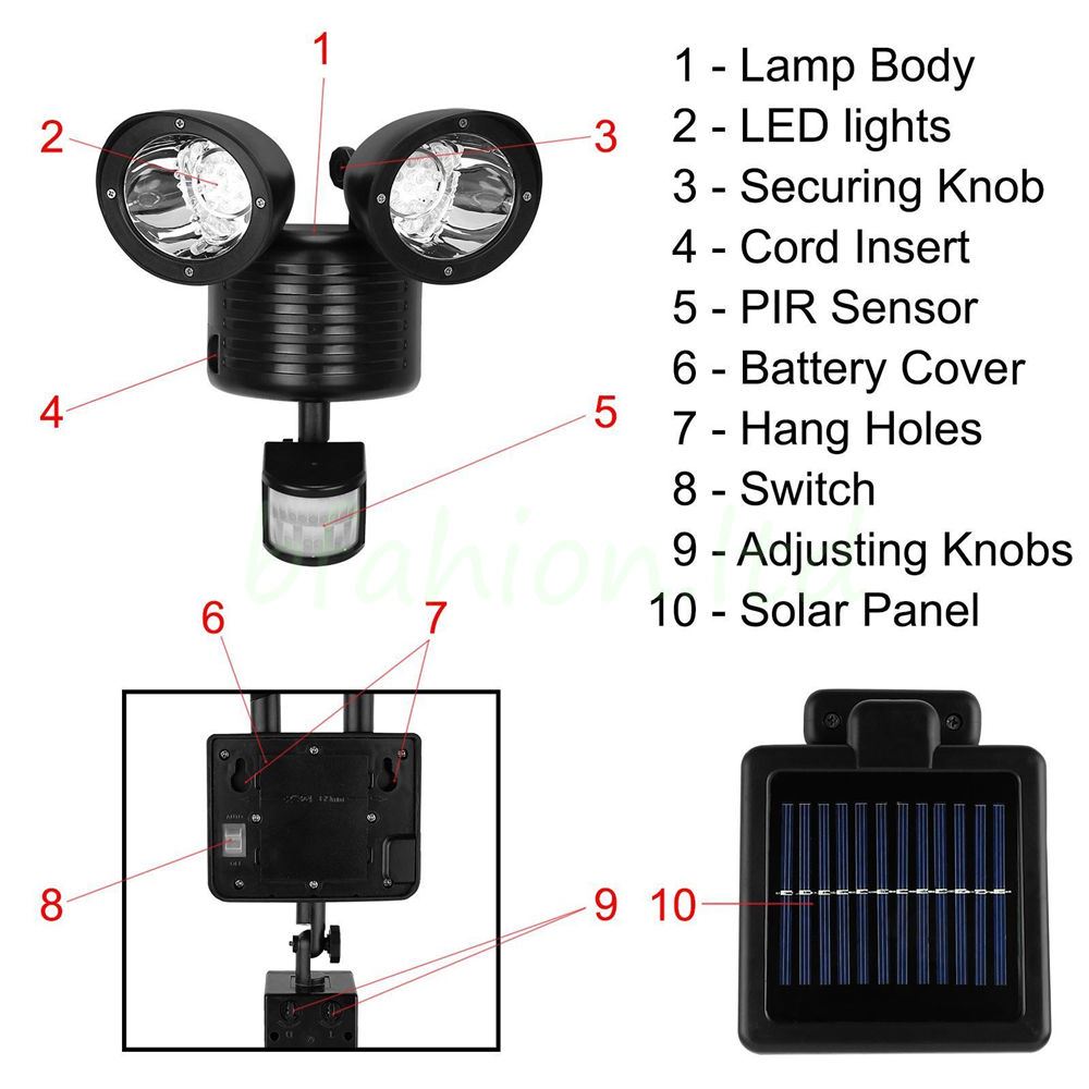 22 LED Motion Sensor Twin Light