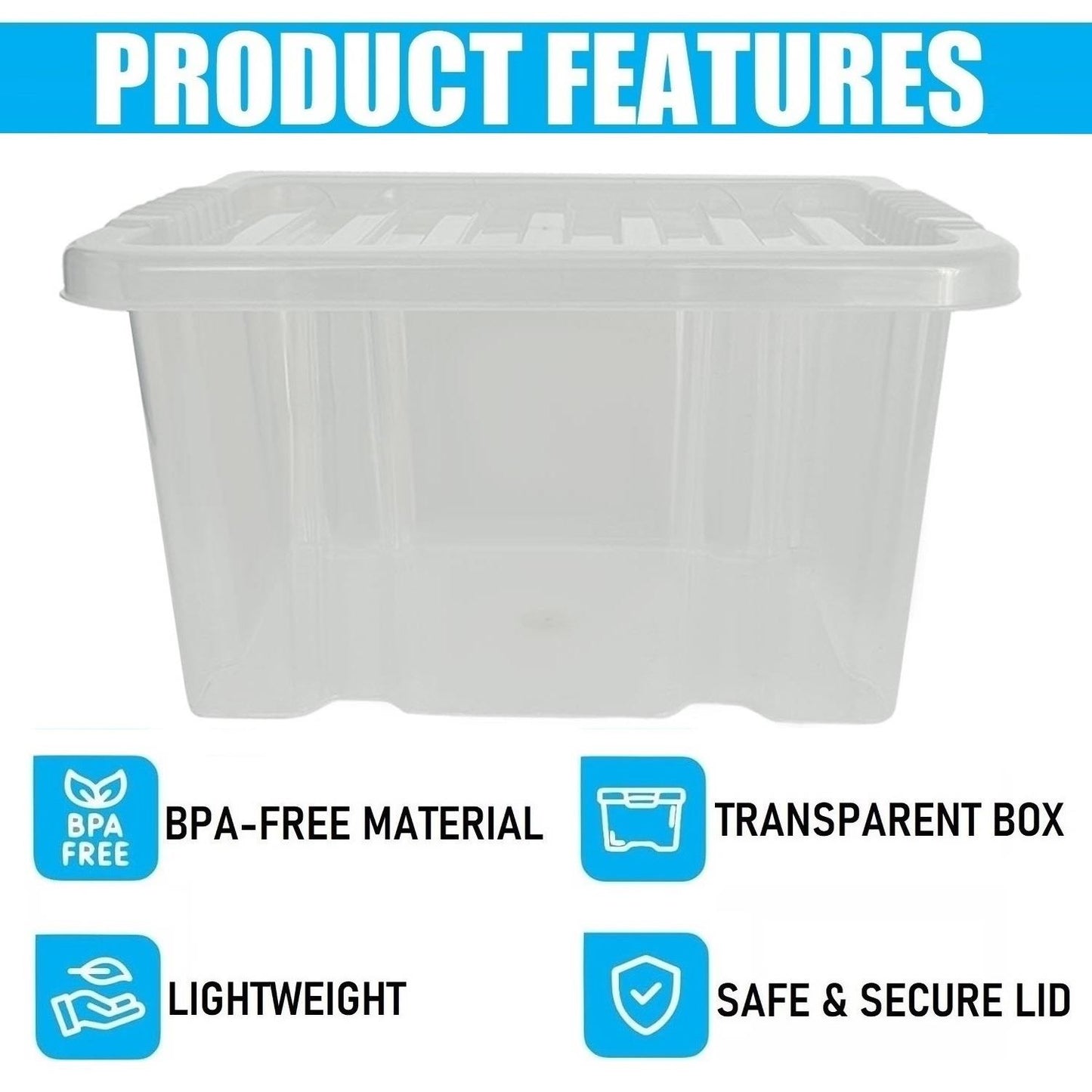 24L Storage Box & Clear Lid
