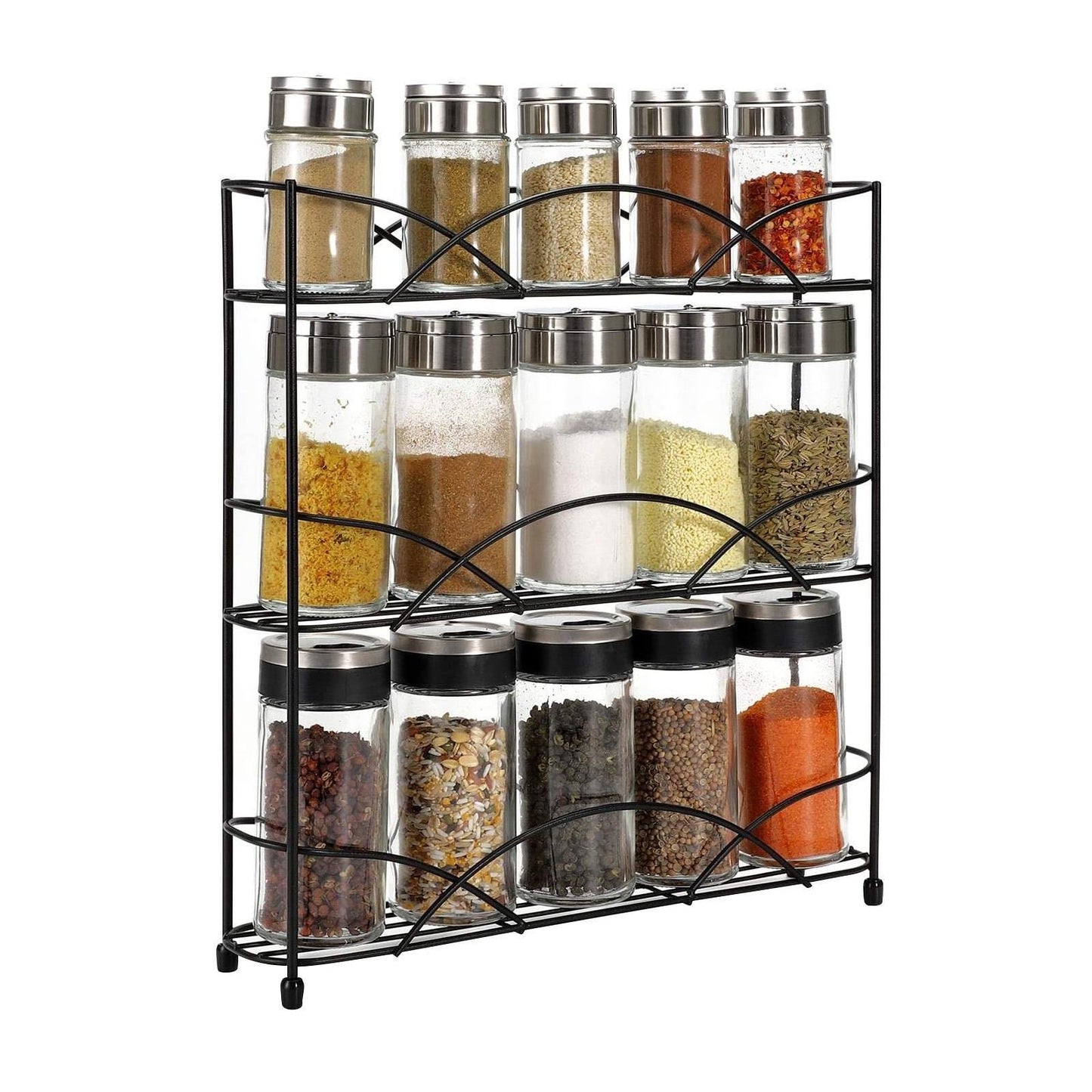 3 Shelf Jet Black Spice Rack