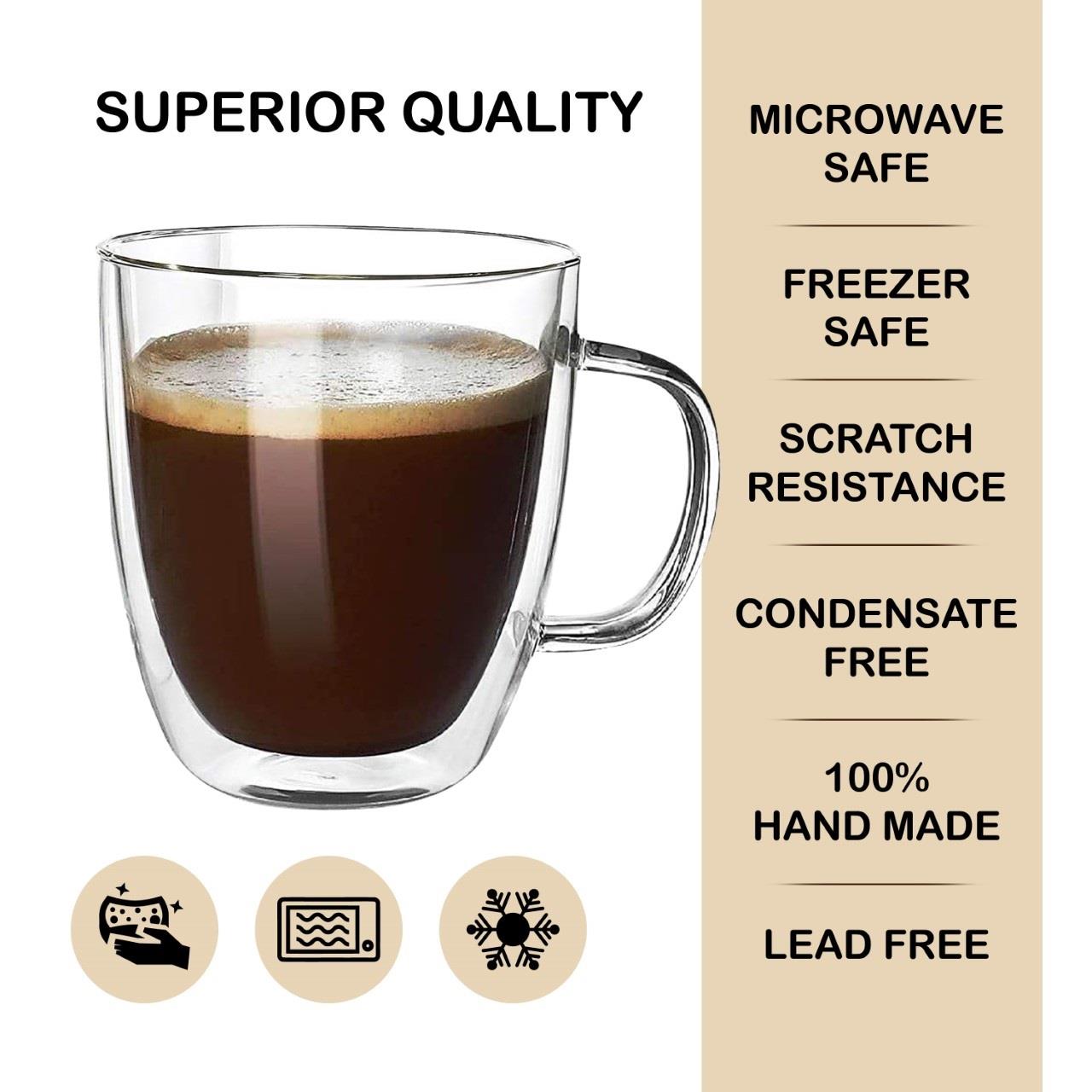4 Double Wall Mugs - 250ml