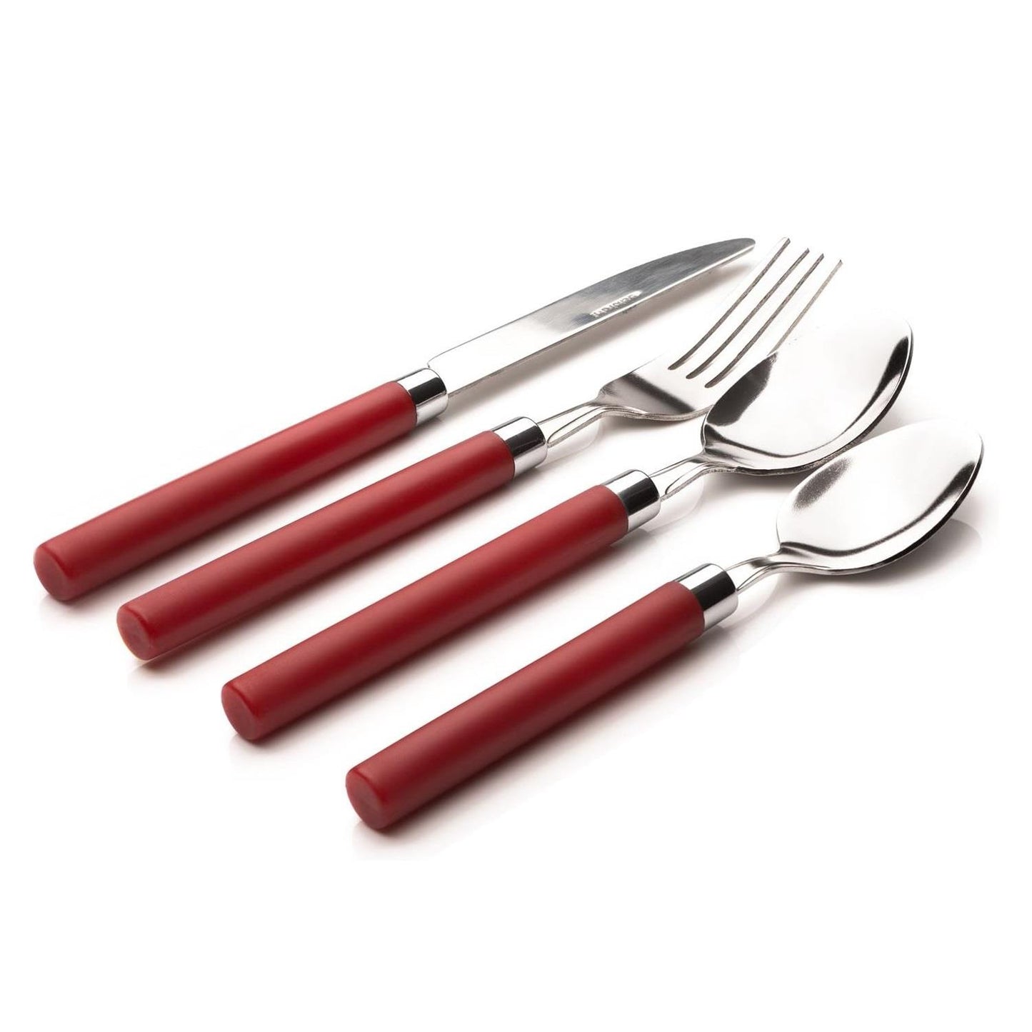 16pc Red Handle Cutlery Set