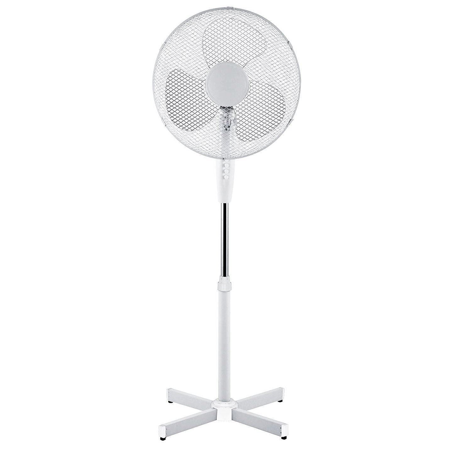 16" White Pedestal Free Standing Fan