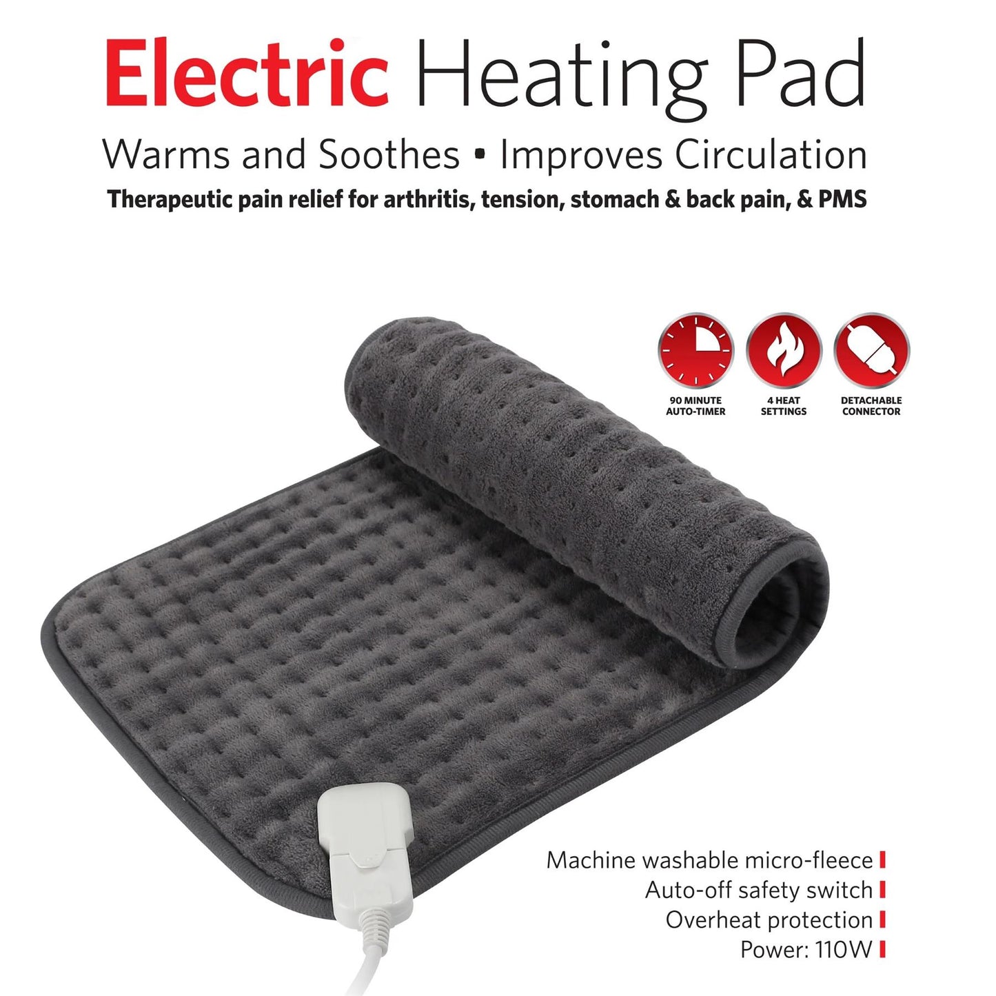 Electric Heating Pad - Grey