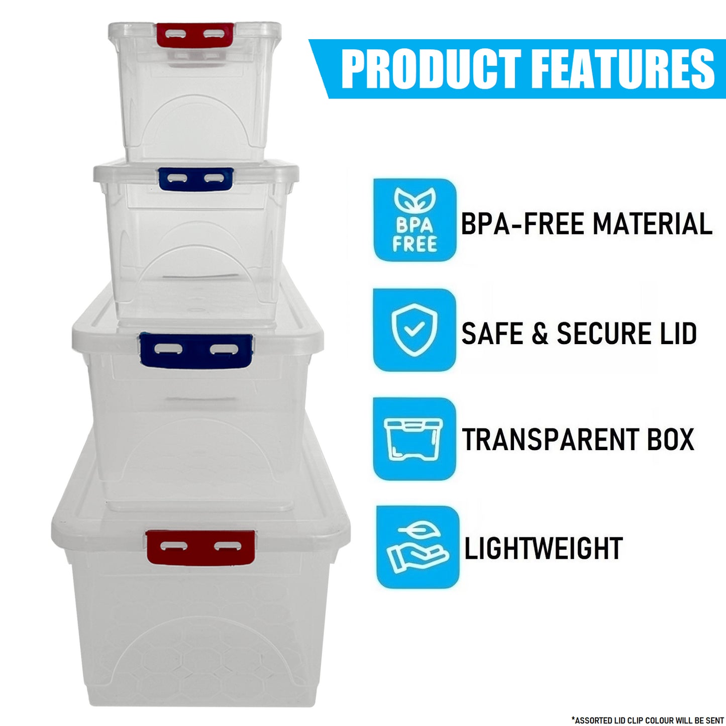 Pack Of 4 Click N Store Boxes