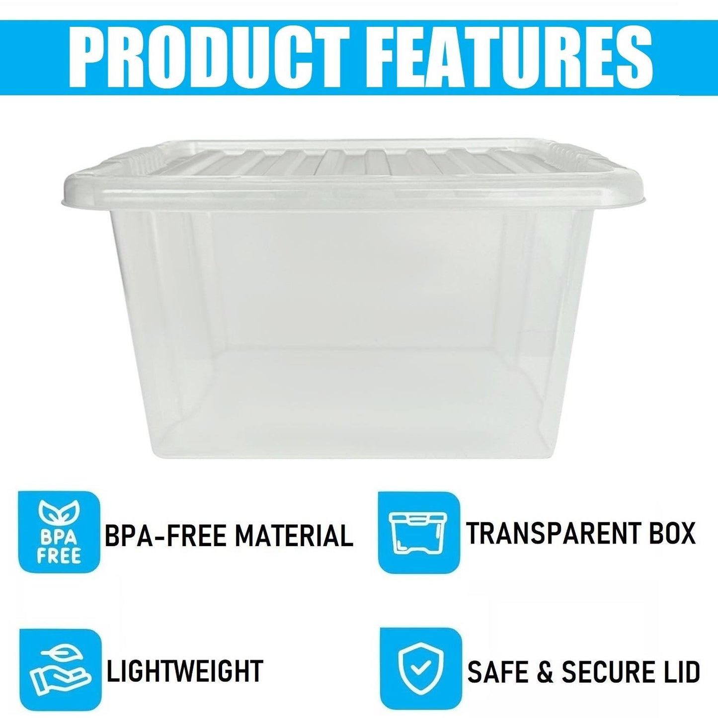 35L Storage Box & Clear Lid