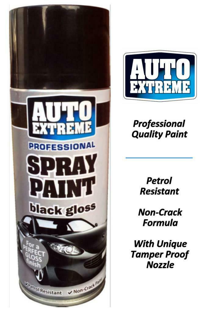 3x AX BLACK GLOSS SPRAY PAINT 400ML