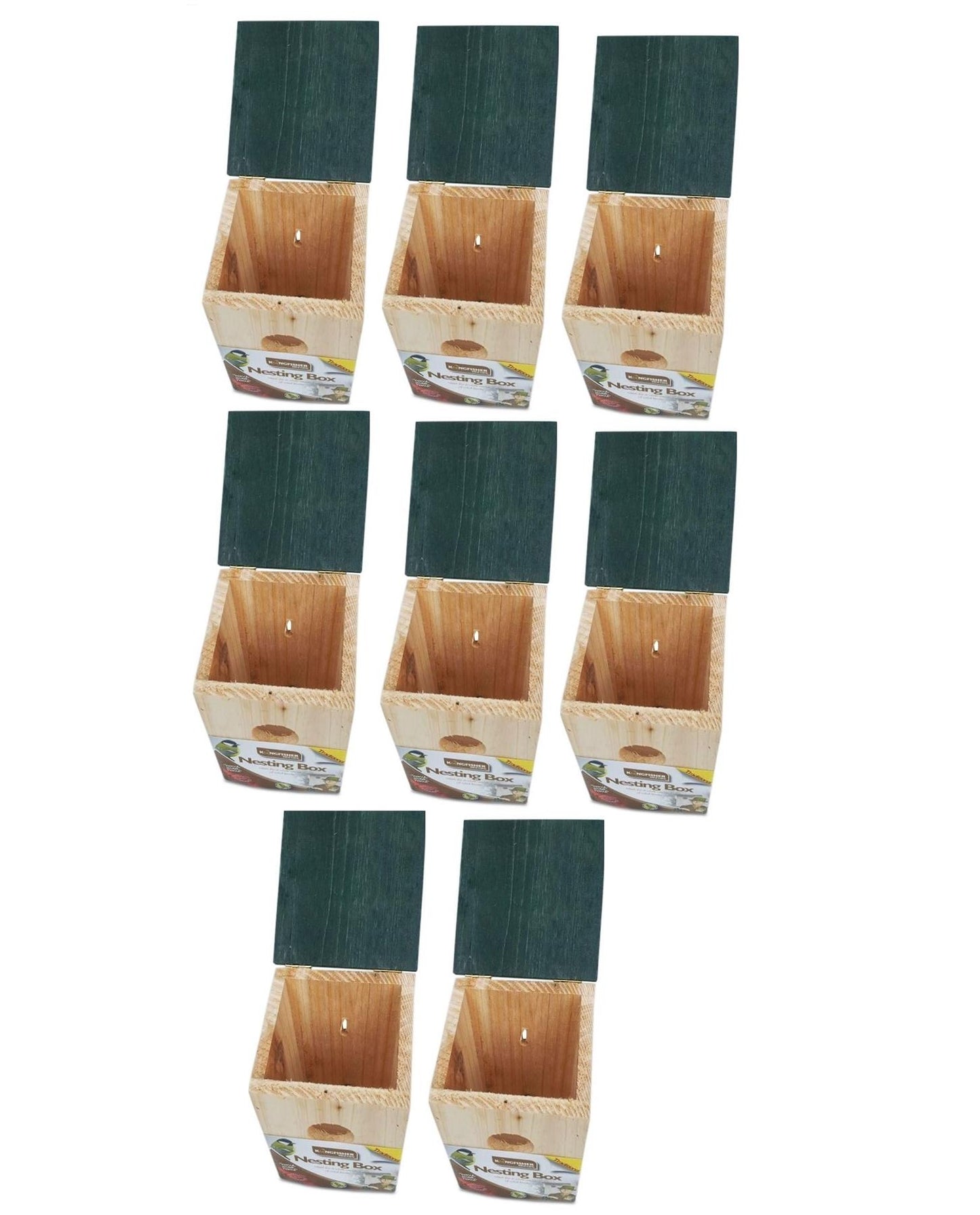 8 x Wooden Bird Nesting Box