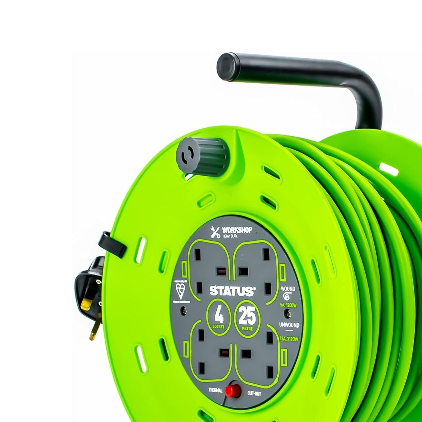 Status 4 Way 25m Cable Reel Round