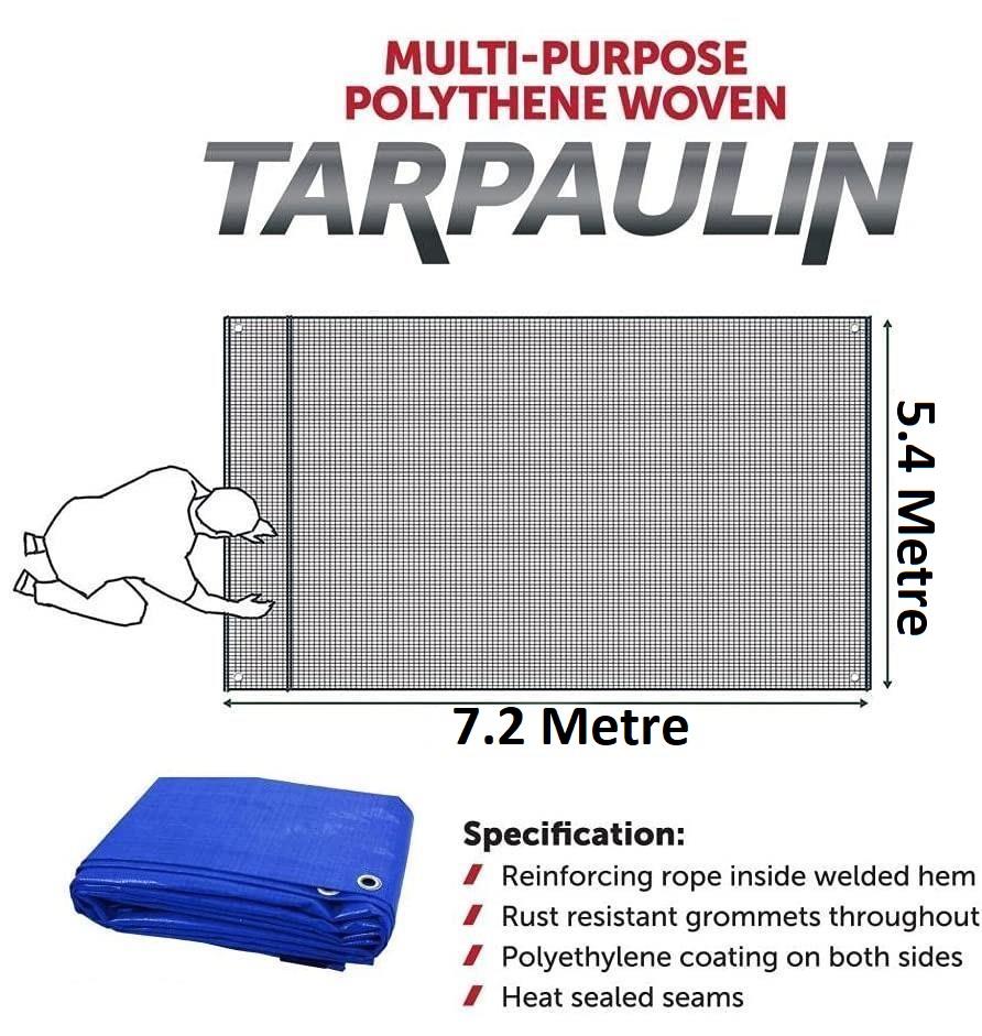 Tarpaulin 5.4 x 7.2m - Blue