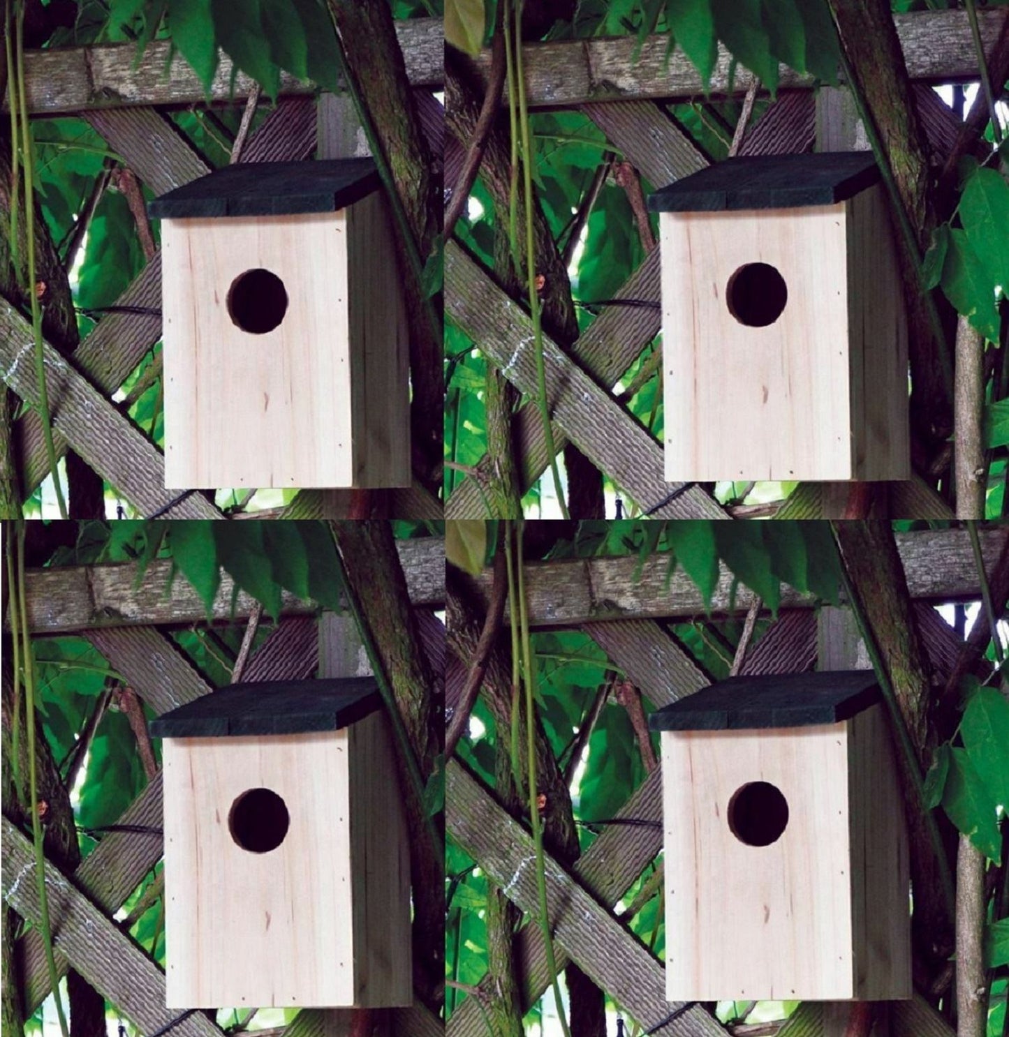 6 X Wooden Bird Nesting Box