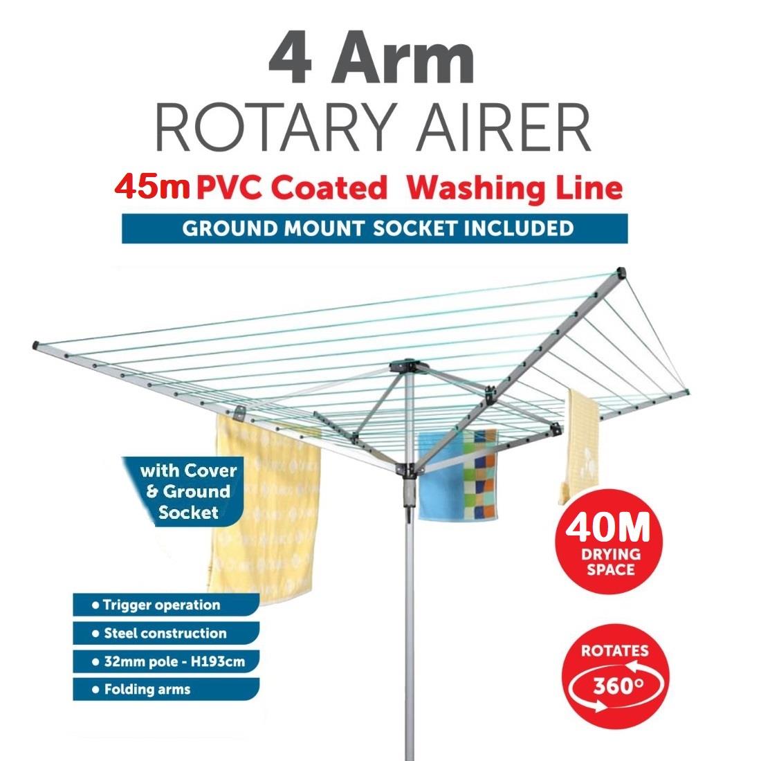 Rotary Airer 45m with 4 Arms