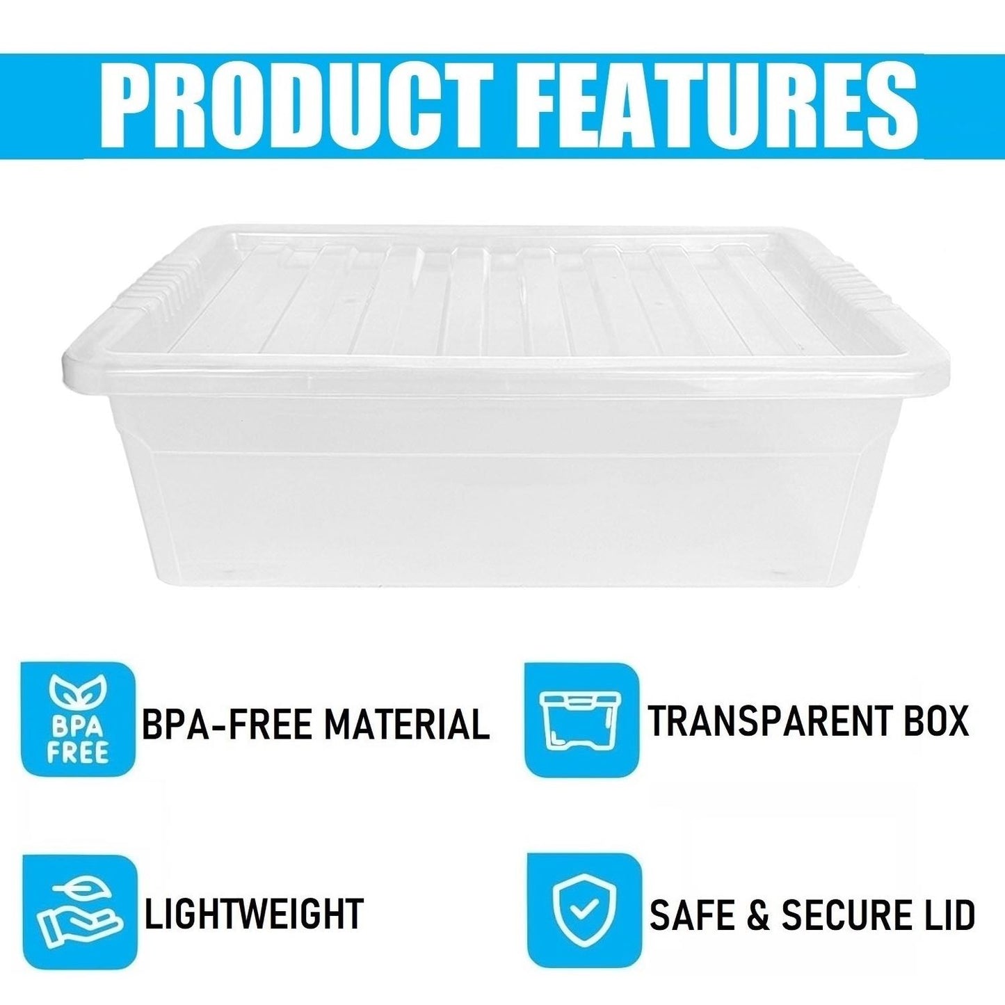 32L Under Bed Box & Clear Lid