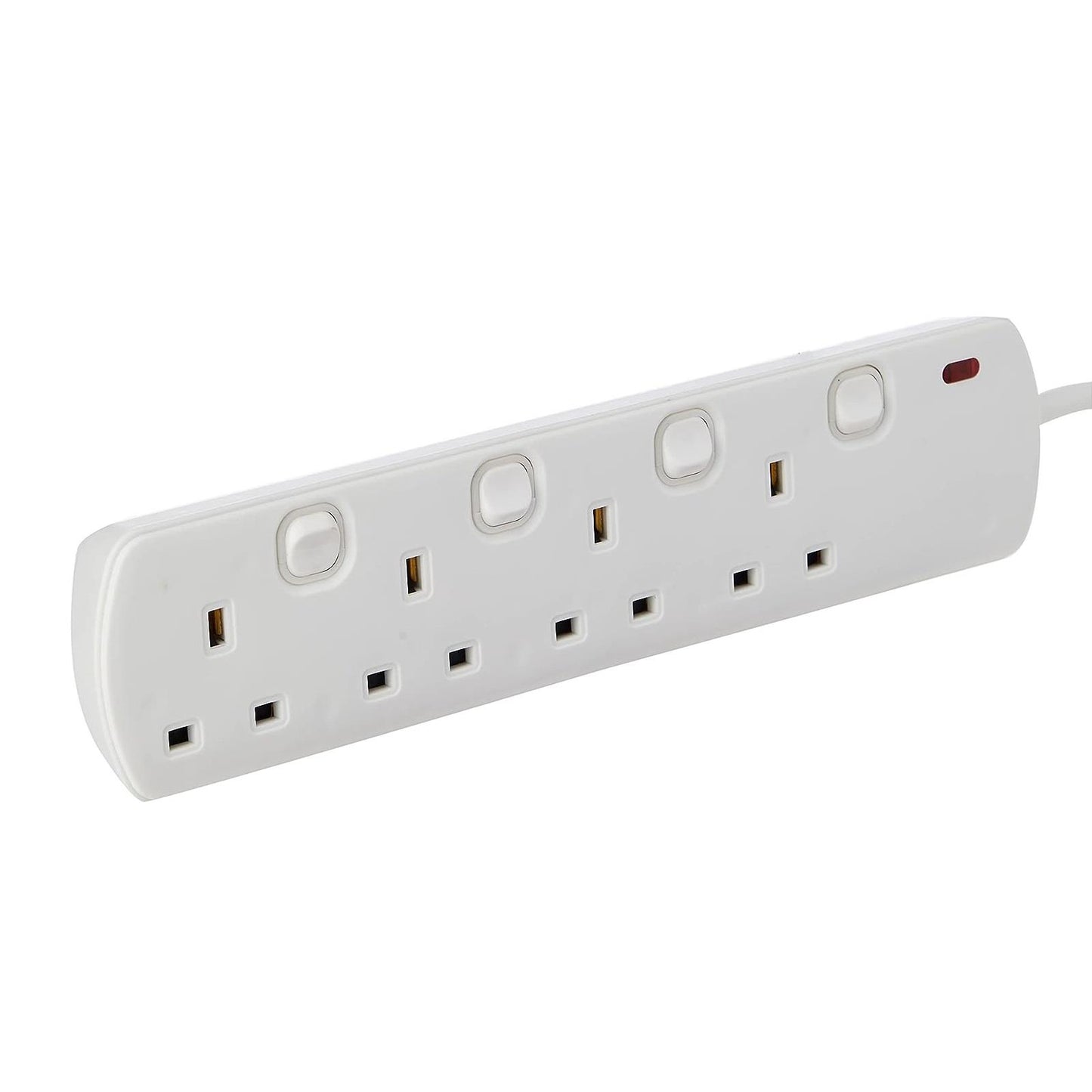 4 way 2 Mtr Extension Socket Individually Switched White