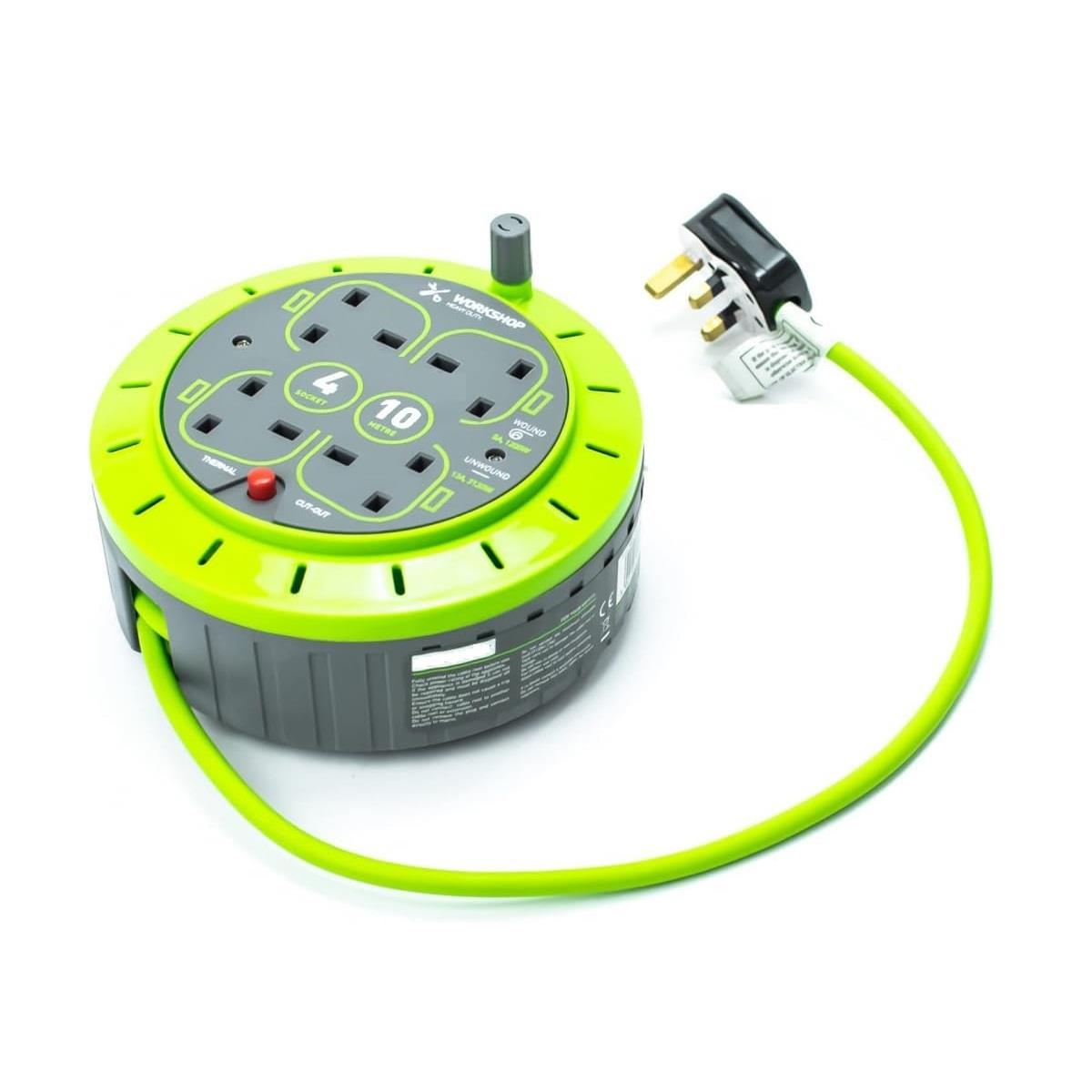 Status Green 4 Socket - 10 Meter Cable Reel