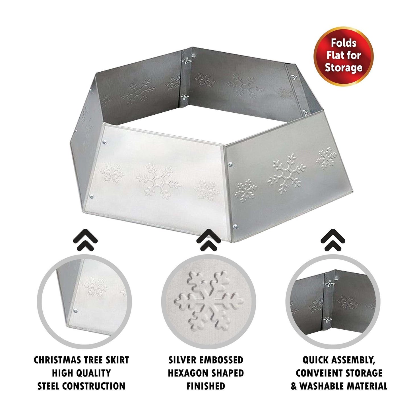 Sliver Hexagonal Christmas Tree Skirt