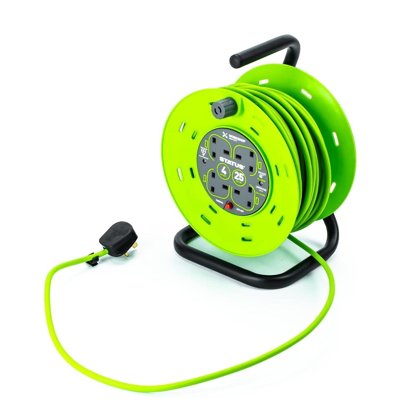 Status 4 Way 25m Cable Reel Round