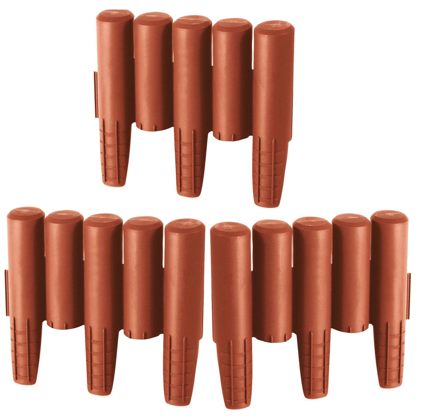 24Pk Plastic Cylindrical Garden Edging(Terracotta)