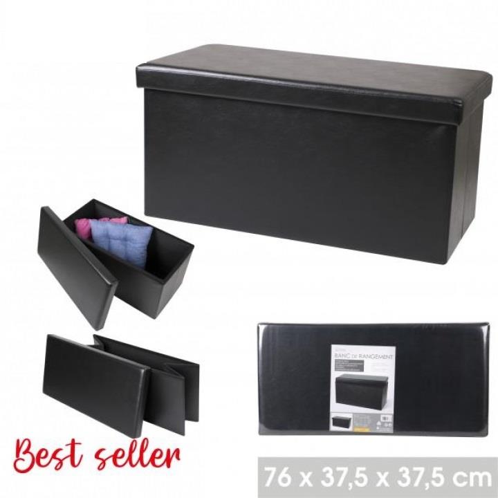 Kube - Pu Black Ottoman Bench