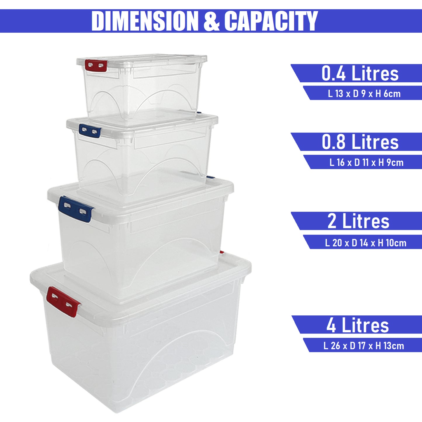 Pack Of 4 Click N Store Boxes