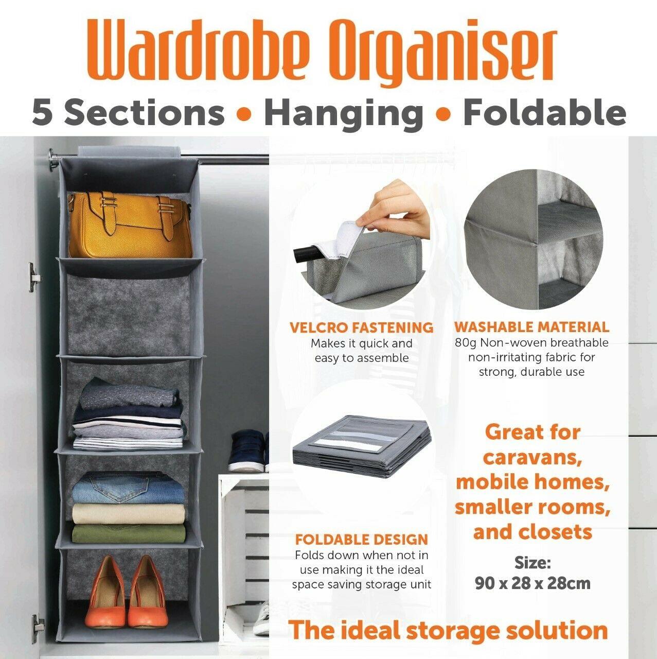 5 Tier Wardrobe Hanging Organiser
