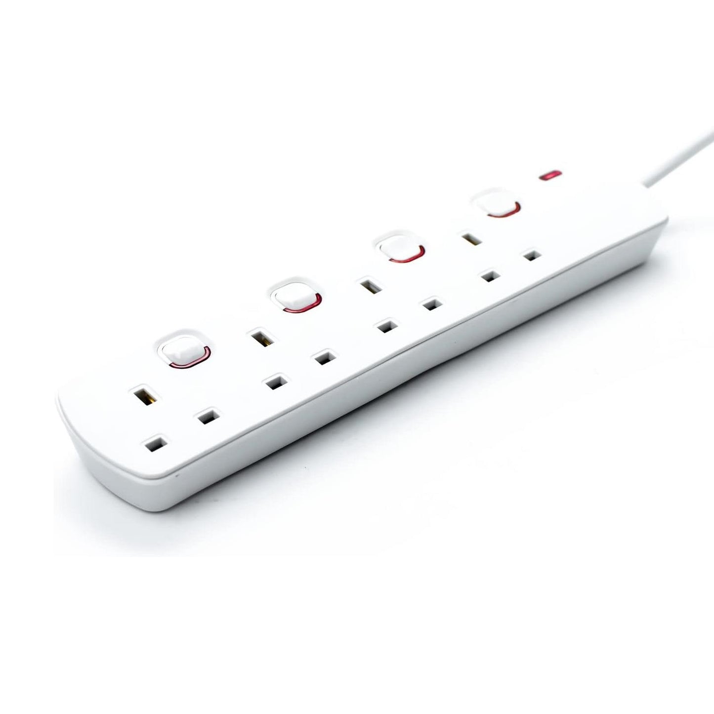 4 way 2 Mtr Extension Socket Individually Switched White