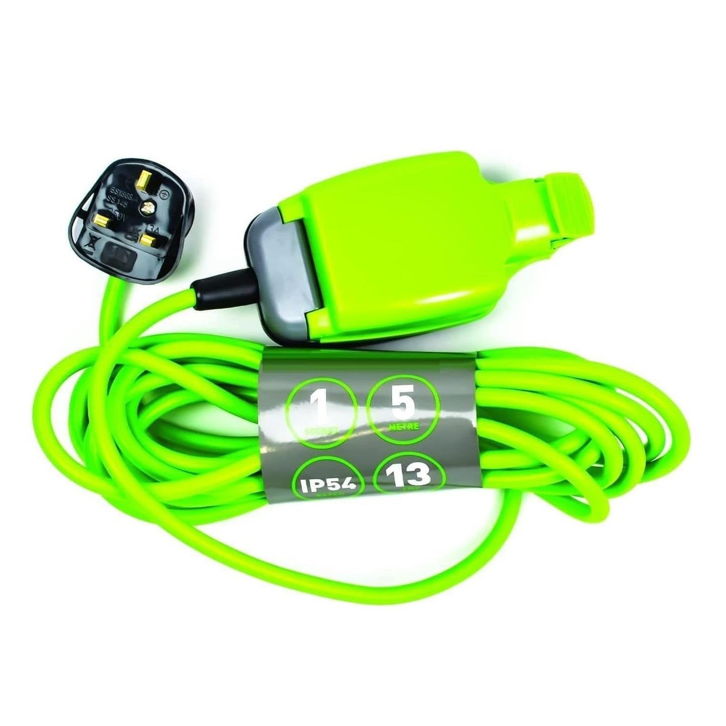 1 Way 5M Green Outdoor Socket Cable