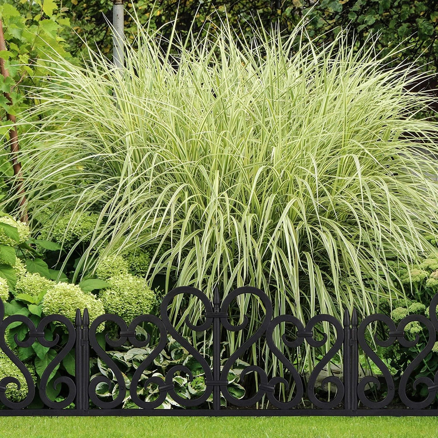8Pk Garden Design Fence Set (Black)