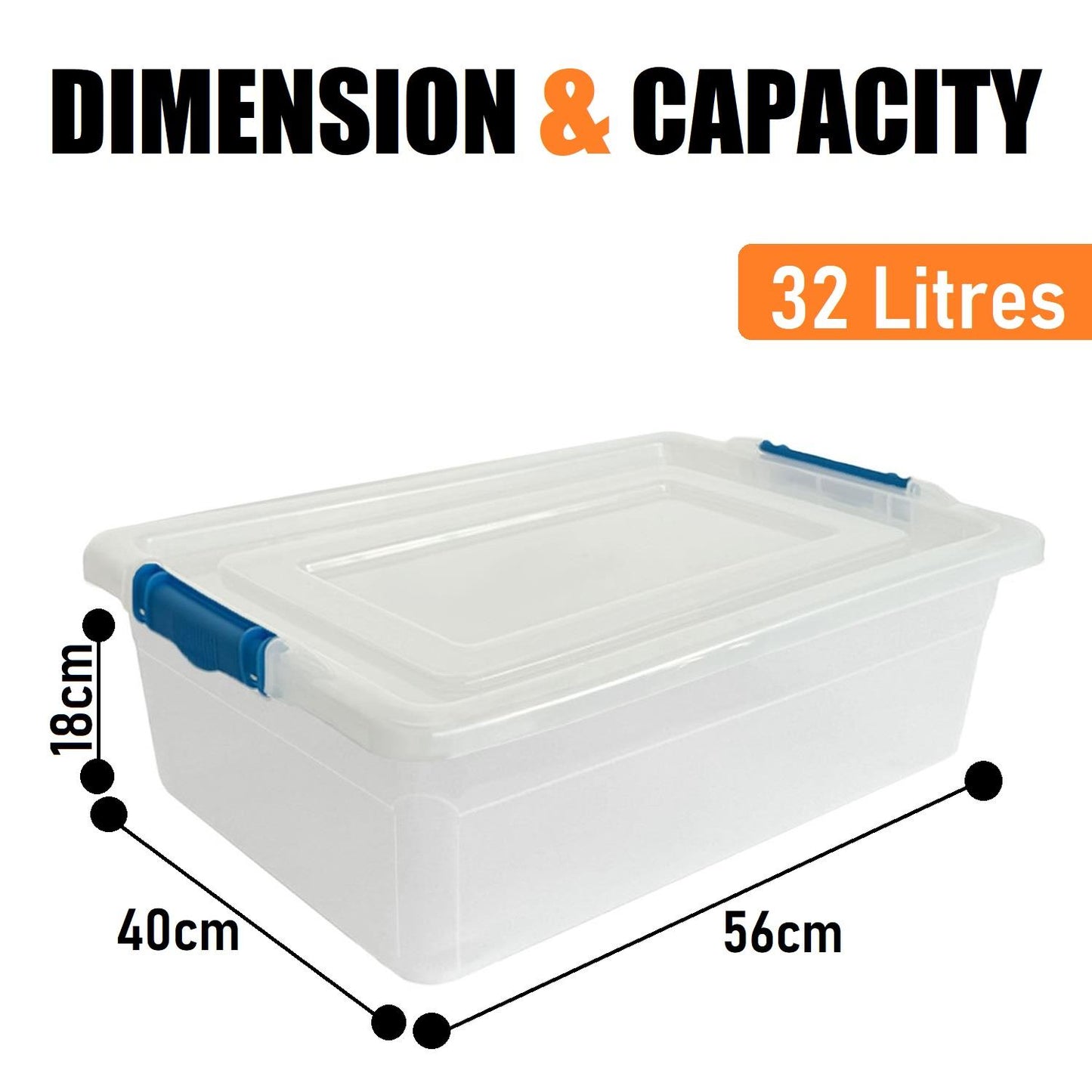 32L Under Bed Click N Store Box