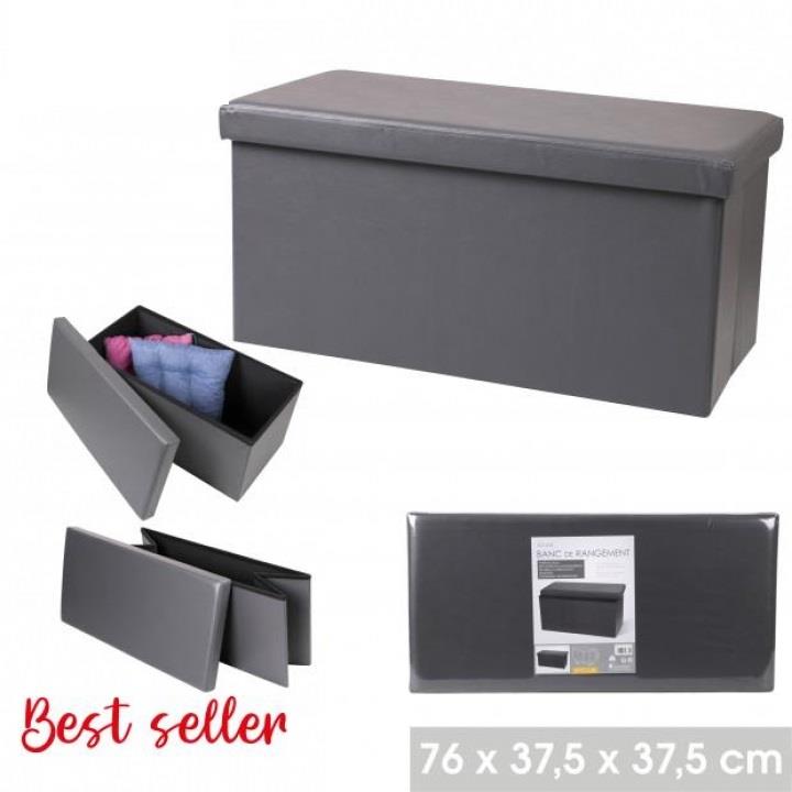 Kube - Pu Dark Grey Ottoman Bench