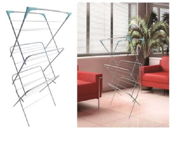 14m 3 Tier Airer Aqua/Grey