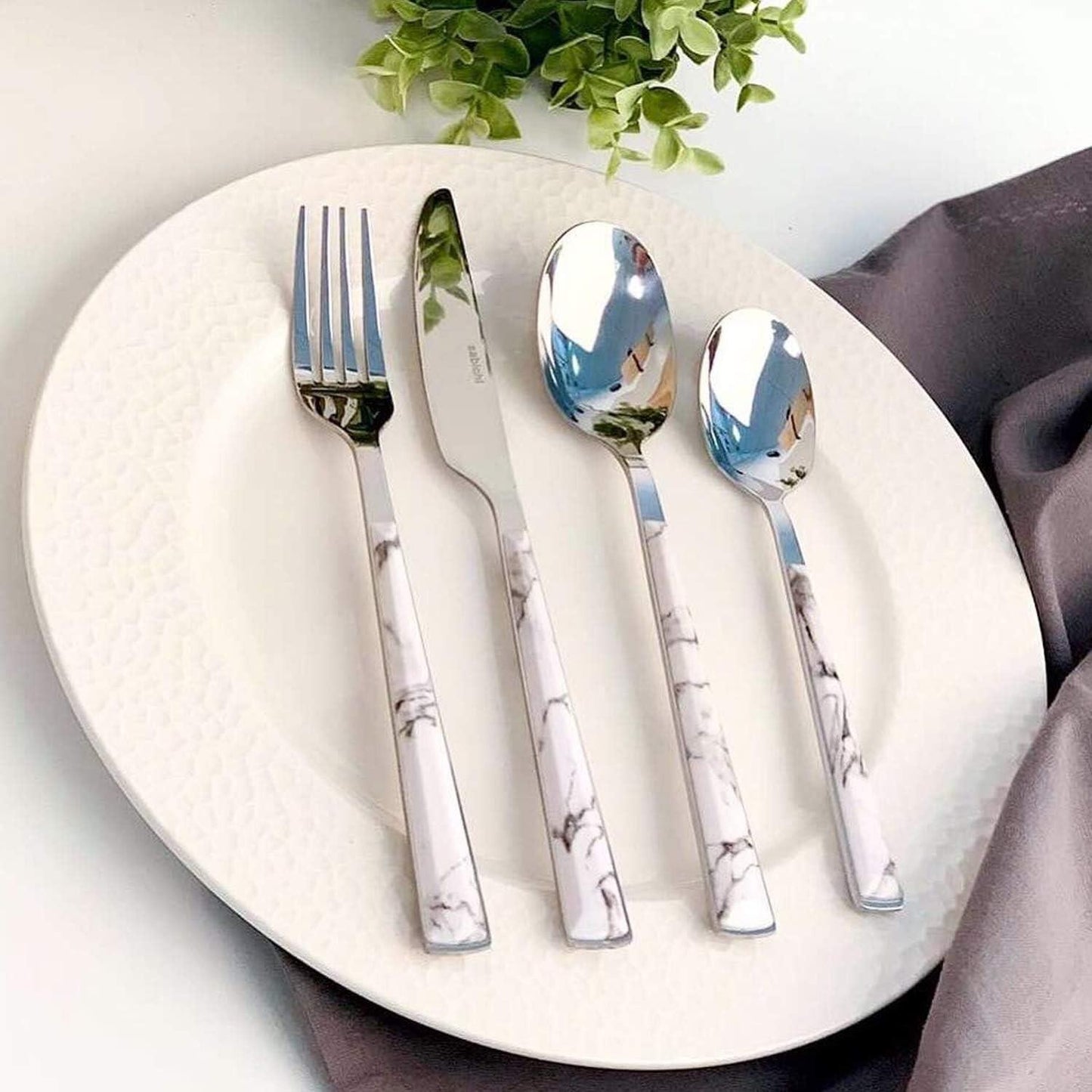 16pc Marble Cutlery Set