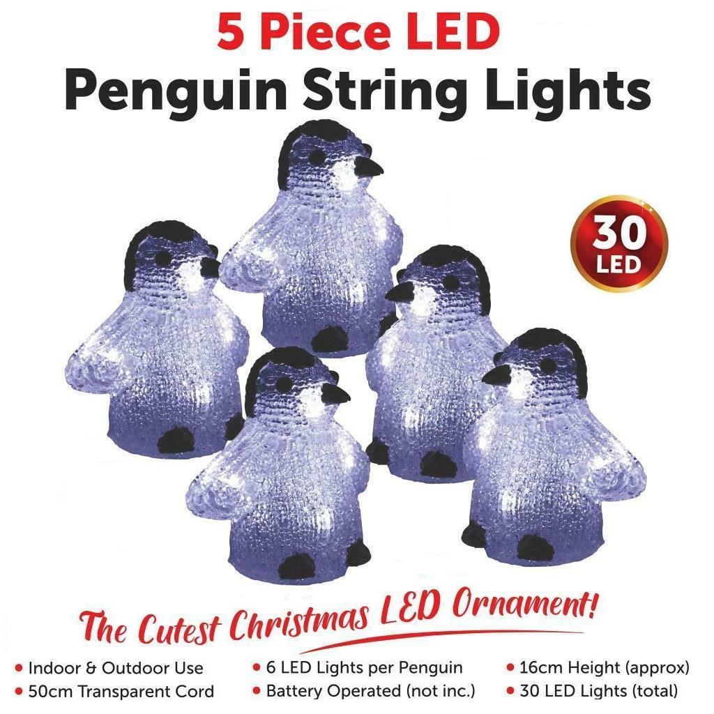 5pc LED Penguin String Lights
