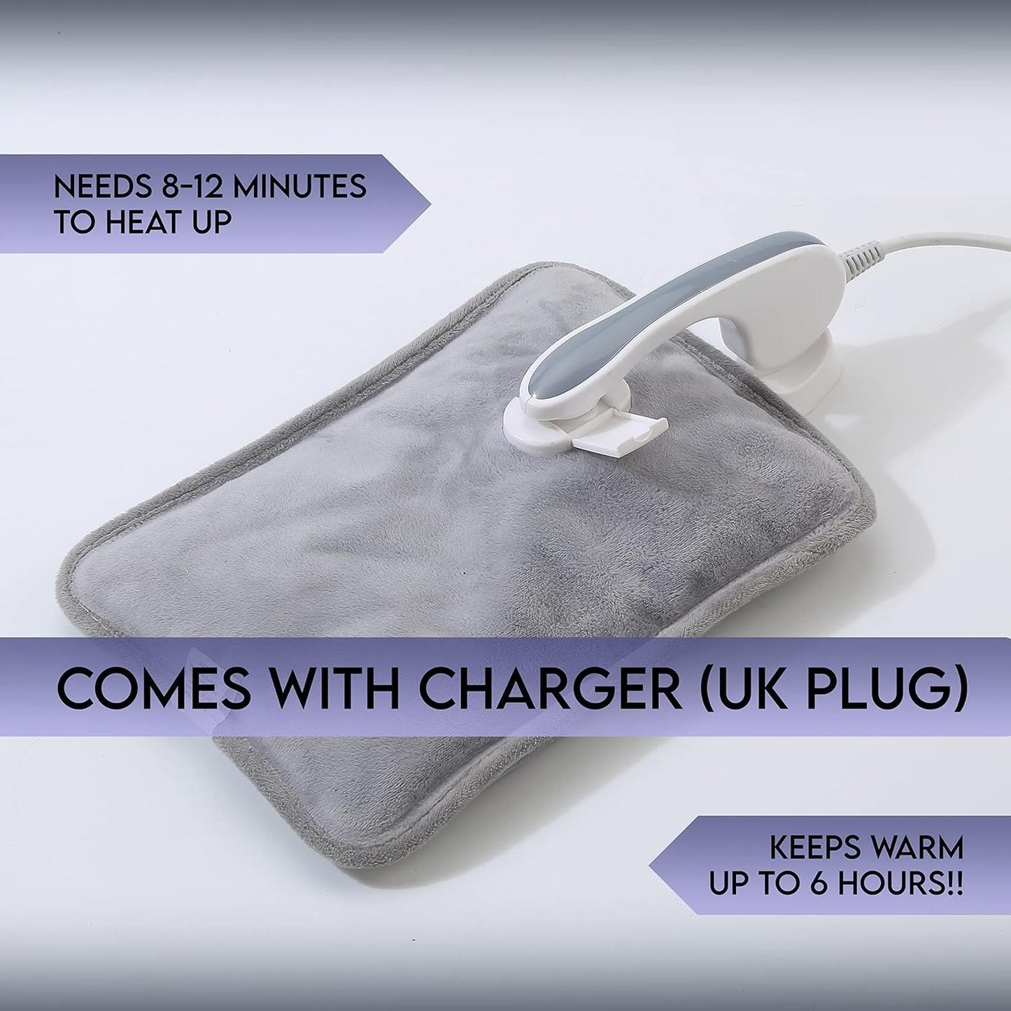 Electric Hot Water Bottle Grey
